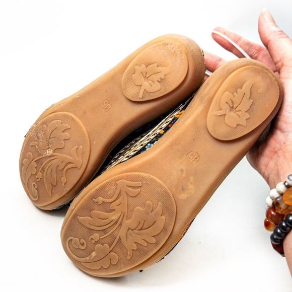 Emery Rose Floral Fabric Flats Sz 4 - Picture 5 of 9